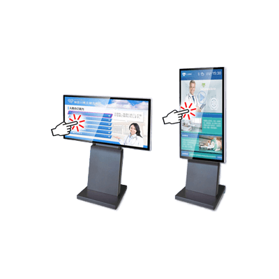 タッチコンテンツ作成ソフト付静電容量式 タッチパネルデジタルサイネージ＋自立型スタンドセット 43TC7S-工人舎デザイン株式会社