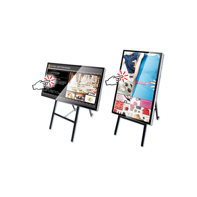 タッチコンテンツ作成ソフト付静電容量式 タッチパネルデジタルサイネージ＋イーゼルスタンドセット 43TC5S-工人舎デザイン株式会社