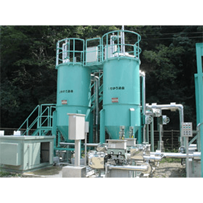 エアーによってろ過砂を連続洗浄し連続式にろ過する砂ろ過装置 サンドフローフィルター 移床式上向流連続式ろ過器-日本インカ株式会社