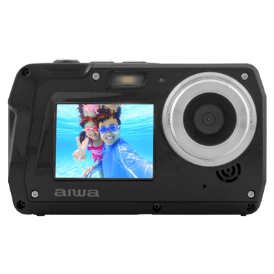 フロントディスプレイ搭載 自撮りがしやすい防水・防塵カメラ aiwa cam DCW JA5-DCM0002-アイワマーケティングジャパン株式会社