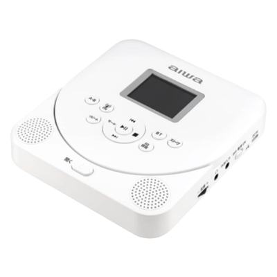 スピーカー内蔵でイヤフォンなしでもラジオや音楽を楽しめるコンパクトCDプレイヤー aiwa audio -G PCD1-アイワマーケティングジャパン株式会社