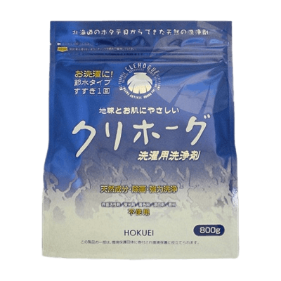 天然洗濯用洗剤 合成界面活性剤「0」 アレルギー体質の方や赤ちゃんにも安心 ホタテ貝を使った天然洗濯用洗剤 クリホーグ-有限会社北栄