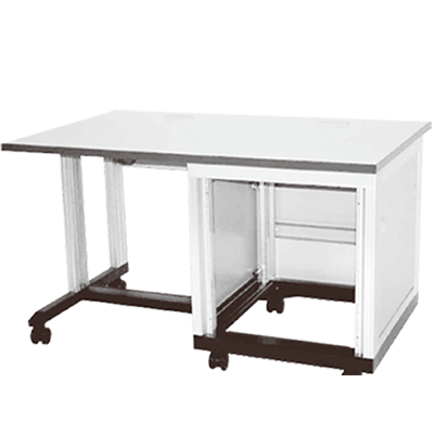 19インチデスク型キャビネットラック コンソールデスク 片袖タイプ DS12 E-05-65/YorB-株式会社ヒューマン