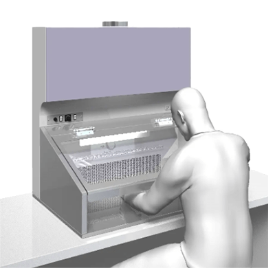 照明灯付き卓上ドラフト装置 マルチフード (標準タイプ)-株式会社アルモルーチェ