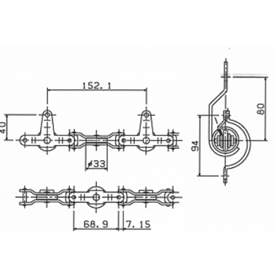 KU-3型上向き仕様 チェン+偏心フック/偏心クランプ-片山興産株式会社