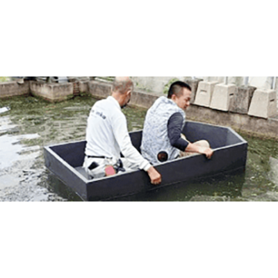 防災グッズ スタイロフォームにポリウレアを塗布した小型船-有限会社神戸三高