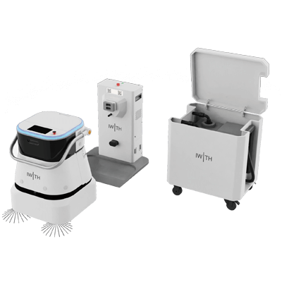 中型清掃ロボット・移動式水タンク付き IWITH J35PRO-三栄電子株式会社