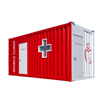 発熱外来・PCR検査室・病床・待機ステーションに、陰圧設備内蔵の医療用コンテナ モバイルクリニック 発熱外来 BASIC-FOREMOST株式会社