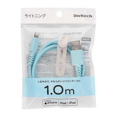 しなやかで、やわらかいUSB Type-A to Lightning シリコンケーブル CS-SLALシリーズ CS-SLAL100-BL-株式会社オウルテック