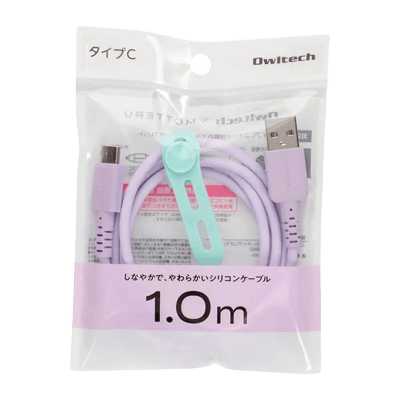 しなやかで、やわらかいUSB Type-A to USB Type-C シリコンケーブル CS-SLACシリーズ CS-SLAC100-PU-株式会社オウルテック