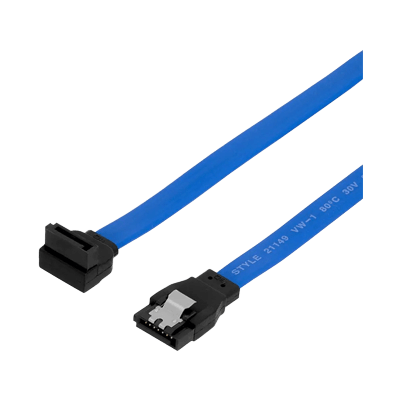 シリアルATA3ケーブルストレート 上L型コネクター ラッチなし 100cmブルー OWL-SATA3SLT100-BL-株式会社オウルテック