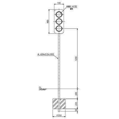 高速道路用デリネーター標準タイプ (旧仕様) C (三眼式) シリーズ-株式会社カシムラ