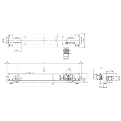 ホイストクレーン用サドル トップランニング形クレーンサドル 無軌条レールタイプ (MCナイロンホイル) TCM-25CN-株式会社神内電機製作所