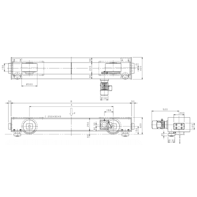 ホイストクレーン用サドル トップランニング形クレーンサドル 無軌条レールタイプ (ウレタンゴムホイル) TCU-30CN-株式会社神内電機製作所