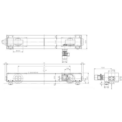 ホイストクレーン用サドル トップランニング形クレーンサドル 無軌条レールタイプ (MCナイロンホイル) TCM-30CN-株式会社神内電機製作所