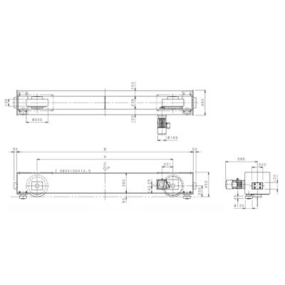 ホイストクレーン用サドル トップランニング形クレーンサドル 無軌条レールタイプ (MCナイロンホイル) TCM-40CN-株式会社神内電機製作所