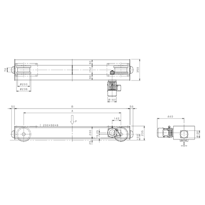 ホイストクレーン用サドル トップランニング形クレーンサドル 軌条レールタイプ TCS-20CN-株式会社神内電機製作所