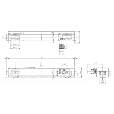 ホイストクレーン用サドル トップランニング形クレーンサドル 軌条レールタイプ TCS-25CN-株式会社神内電機製作所