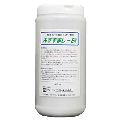 汚れ水を上澄み水と沈殿物に分離 無機系 有機系共通分離剤 みずすまし-EK 1kg/ボトル-カドヤ工業株式会社