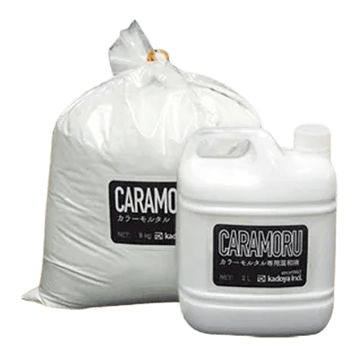 壁・床・塀のリノベーションに最適 CARAMORU 1袋3kg+専用液750g-カドヤ工業株式会社
