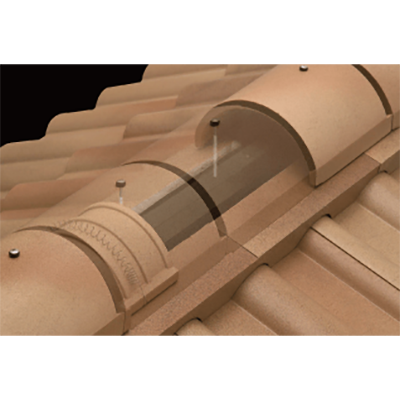 棟涼 同質換気瓦タイプ 換気7寸素丸瓦-富士スレート株式会社