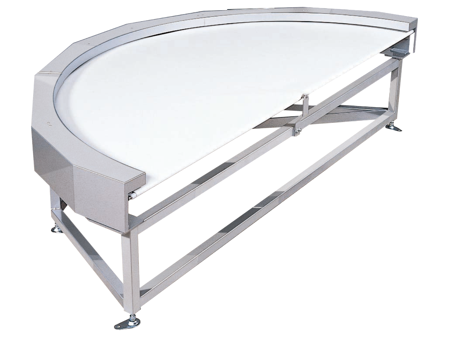 -Food conveyor series that conveys food security and safety Curved conveyance type Curved belt conveyor with simple belt attachment/detachment FFBC3