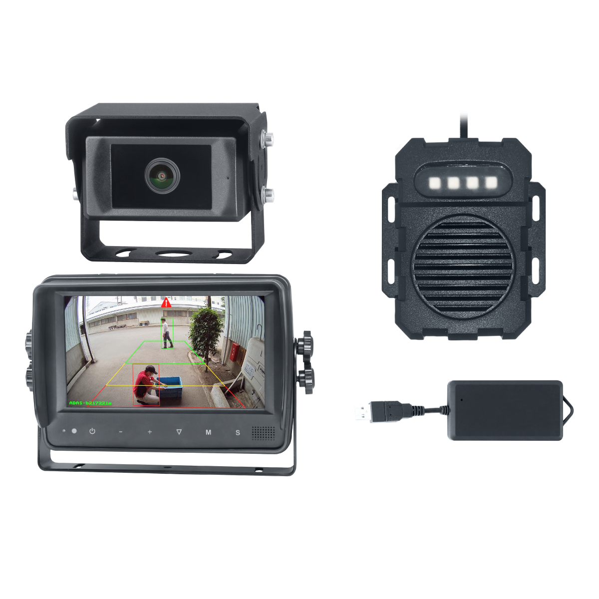 新品 未使用 Smart Battery Camera AI検出機能付き AIカメラが人を検知し音と光で警告（モニター付き） ヒト検知AIカメラ