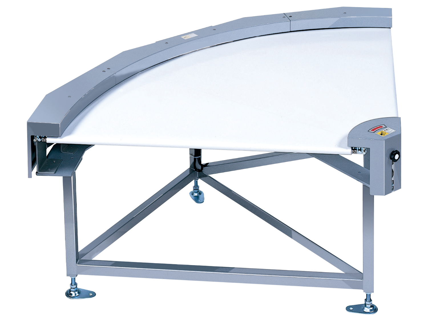 -Food conveyor series that conveys food security and safety Curved conveyance type Curved belt conveyor with simple belt attachment/detachment FFBC3