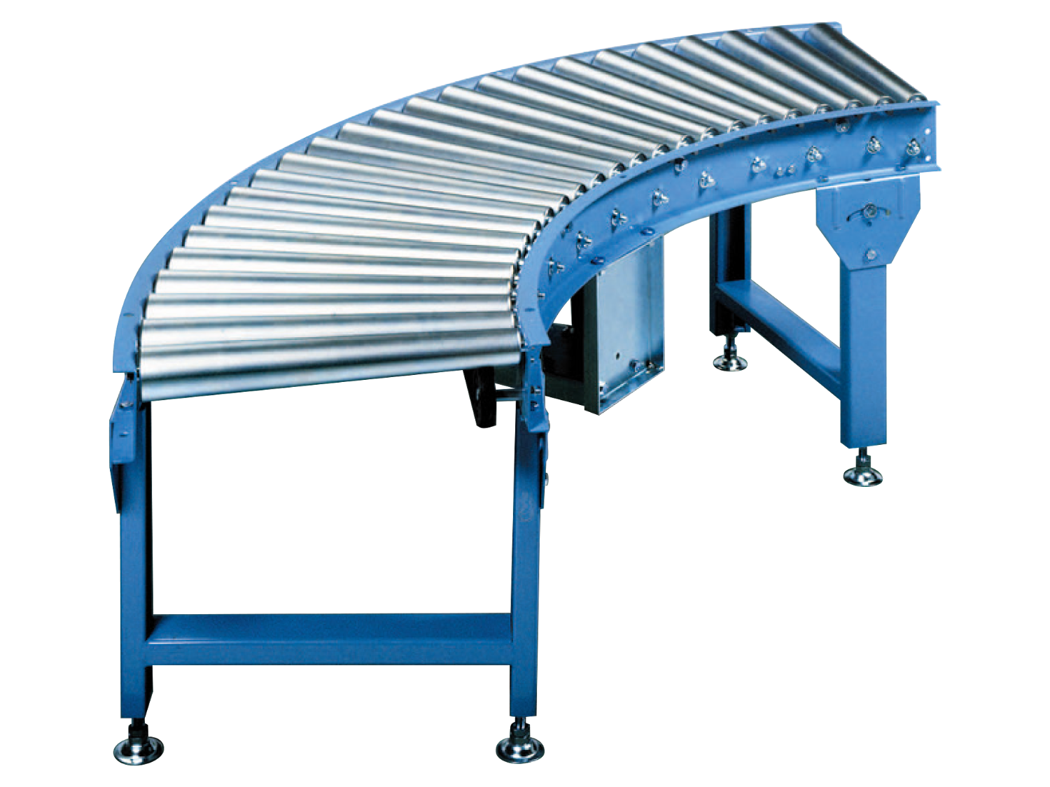 Multi-veyor series Curved conveyance type V-belt driven curved roller conveyor MVR-Maruyasu Machine Co., Ltd.