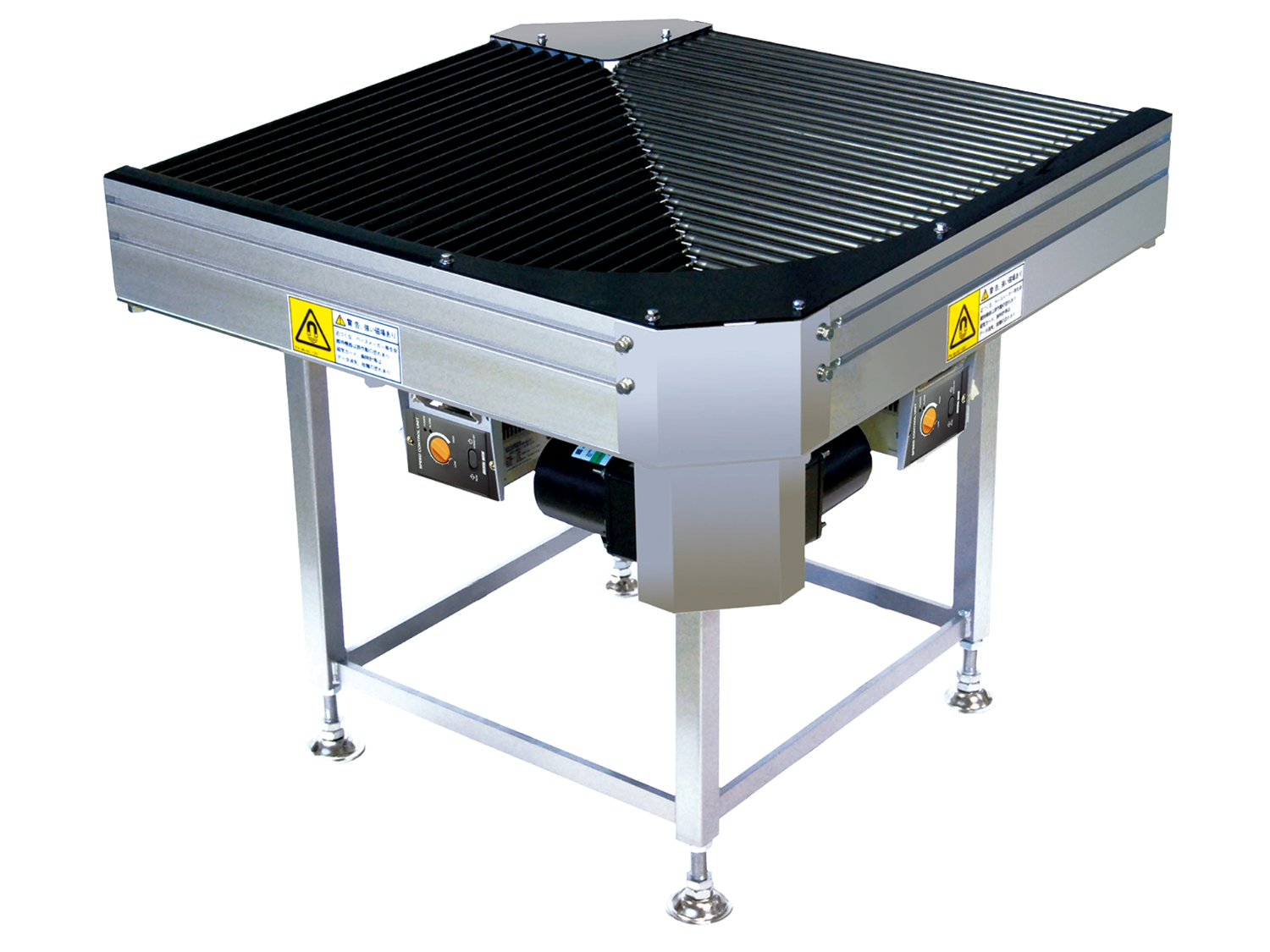 Non-contact drive magnet drive, patented top-of-the-line Lessveyor series Straight conveyance type Non-contact drive right-angle roller conveyor GC18-Maruyasu Machine Co., Ltd.