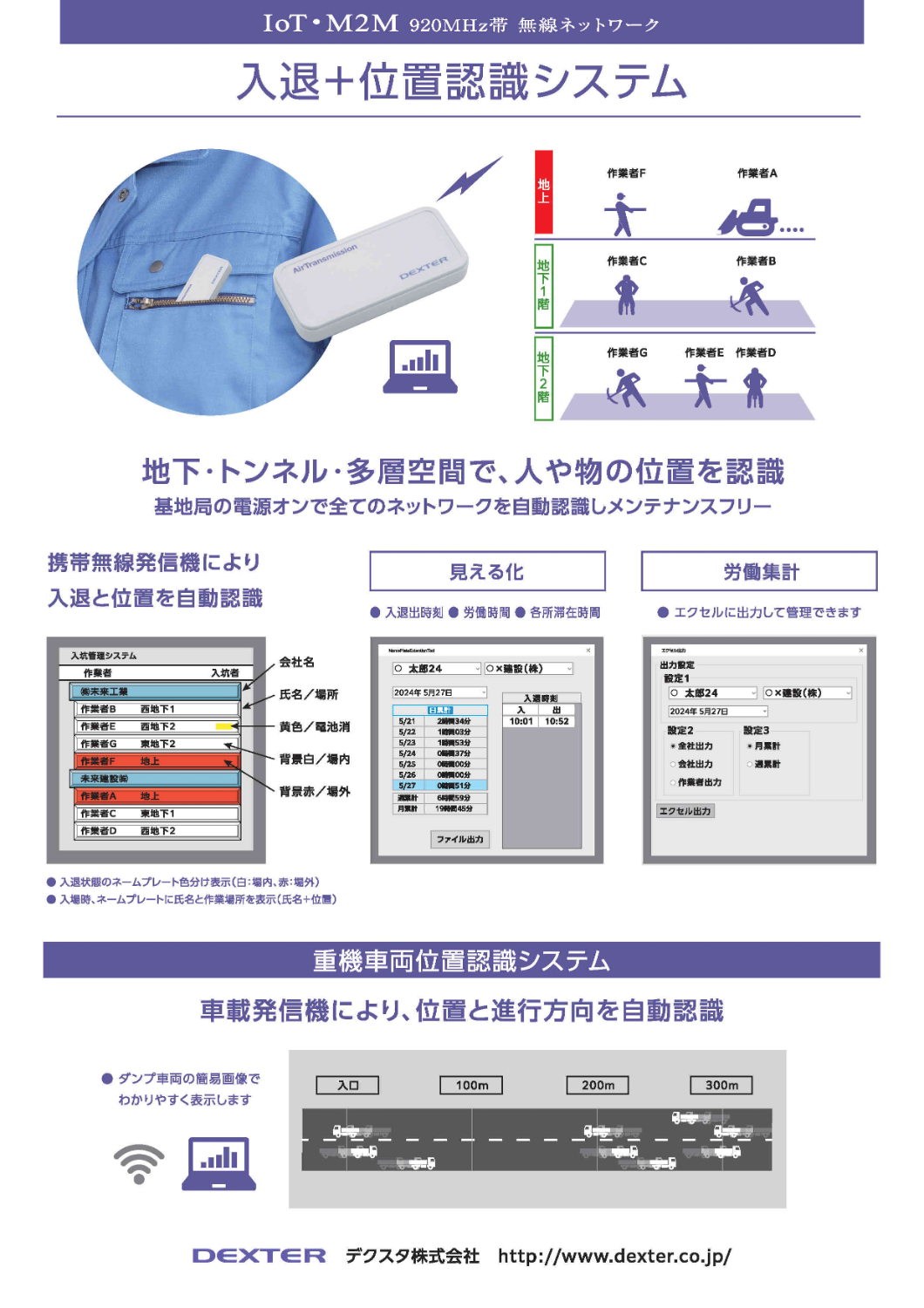 入退＋位置認識システム 920MHz 無線ネットワーク-デクスタ株式会社