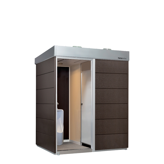 高級屋外トイレユニット「コムズトイレプラス」 2室／小便+洋式 ベーシック-株式会社ハマネツ