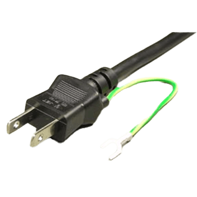 -2P plug with ground terminal on one side/Cut off on one side Round electric wire 7A-125V Power cable ACJ-2P