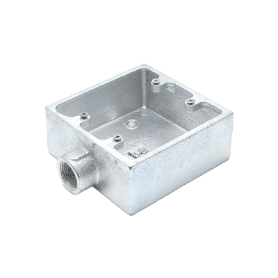 タップ・露出コンセント 鋳鉄製溶融亜鉛メッキ 2連露出スイッチボックス DFZ3222P (22G)-株式会社小柳出電気商会