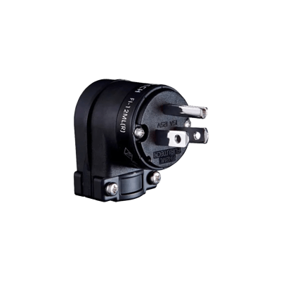 電源プラグ (125V・15A) ロジウムメッキL型電源プラグ FI-12ML (R)-株式会社小柳出電気商会