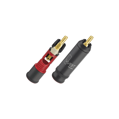 RCAコネクター RCAコアキシャルプラグ 4個 (赤x2、白x2) WBT-0114Cu-株式会社小柳出電気商会