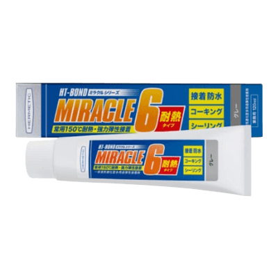 ミラクル6 －液湿気硬化型弾性防水接着剤 チューブ (ノズル付) 120ml グレー-神田機工株式会社