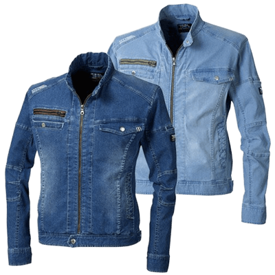 作業服 (春夏) デニム作業着 TORA デニムライダースジャケット 8970-554-TRYS株式会社