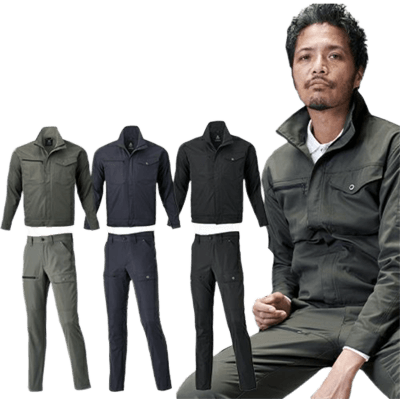 作業服 (秋冬・通年) 作業服 (上下セット) APEX WIN 上下セット ブルゾン+カーゴパンツ-TRYS株式会社