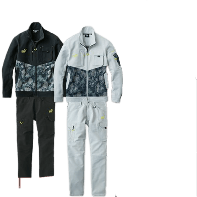 作業服 (秋冬・通年) 作業服 (上下セット) PUMA ワークジャケットPW-3011A+カーゴパンツPW-3015A-TRYS株式会社