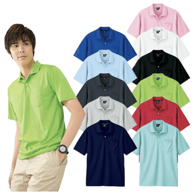作業服 (秋冬・通年) シャツ (半袖) ジーベック ZIP半袖ポロシャツ-TRYS株式会社