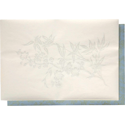 古筆臨書用紙 本阿弥切 (青・白) (清書用) 1枚 (18.1cm×30.2cm)-協和貿易株式会社
