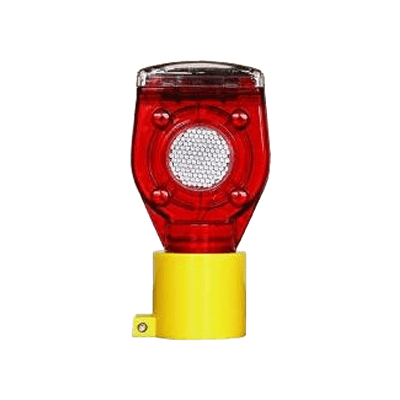 円形 ソーラーLED工事灯・幅85mm (点滅・赤) 高さ165mm-株式会社JGサービス