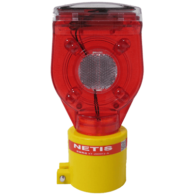 円形 ソーラーLEDフラッシュ点滅灯・幅85mm (点滅・赤)-株式会社JGサービス