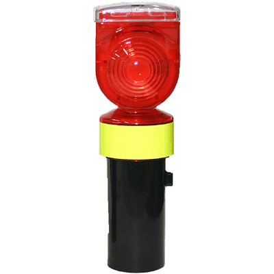 円形 ソーラーLED保安灯・幅55mm (点滅・赤) JGS-098-001-株式会社JGサービス