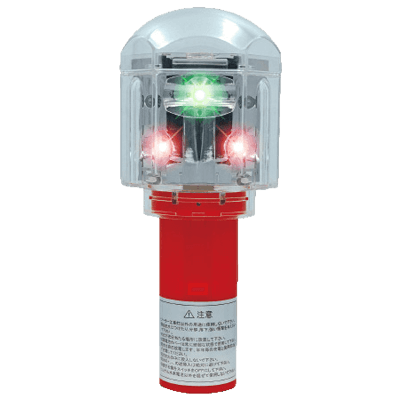 同期電波式全方向型保安灯工事灯・直径80mm・クリア (点滅赤緑・ソララ) JGS11-031-株式会社JGサービス