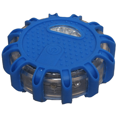 電池式LED警告灯/発円灯・青発光・9パターン発光 (単4電池×3本別売/マグネット・白LEDライト付)-株式会社JGサービス