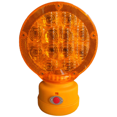 中型電池式 LED警告灯/高輝度LED黄 (吊下げ/底部強力マグネット付) JGS3-111-株式会社JGサービス
