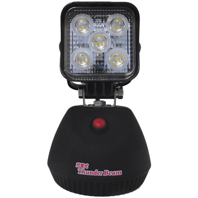 充電式LED灯光器・3段階切替スイッチ・防雨型/屋外・屋内用 (底部強力マグネット付/充電式サンダービーム) JGS1-143-株式会社JGサービス