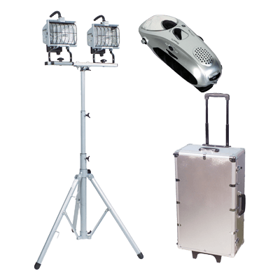 大型照明器具 キャリーケース付ハロゲンライト+自家発電LEDライト (軽量三脚付) JGS1-222-株式会社JGサービス